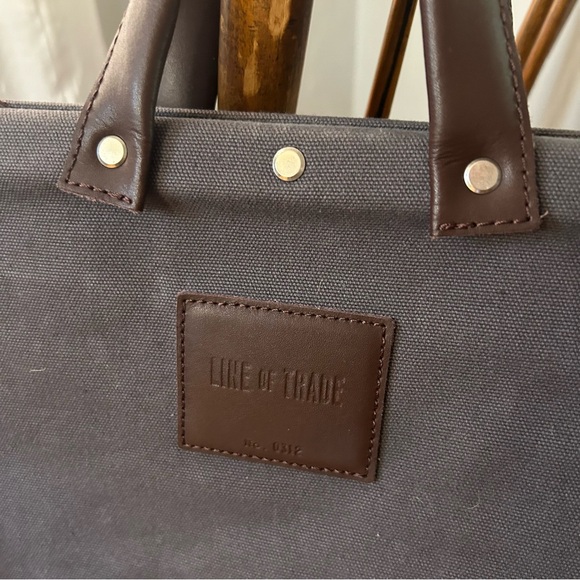 Line of Trade Canvas Weekender Bag Unisex Large Grey Duffle Bag - Picture 10 of 10